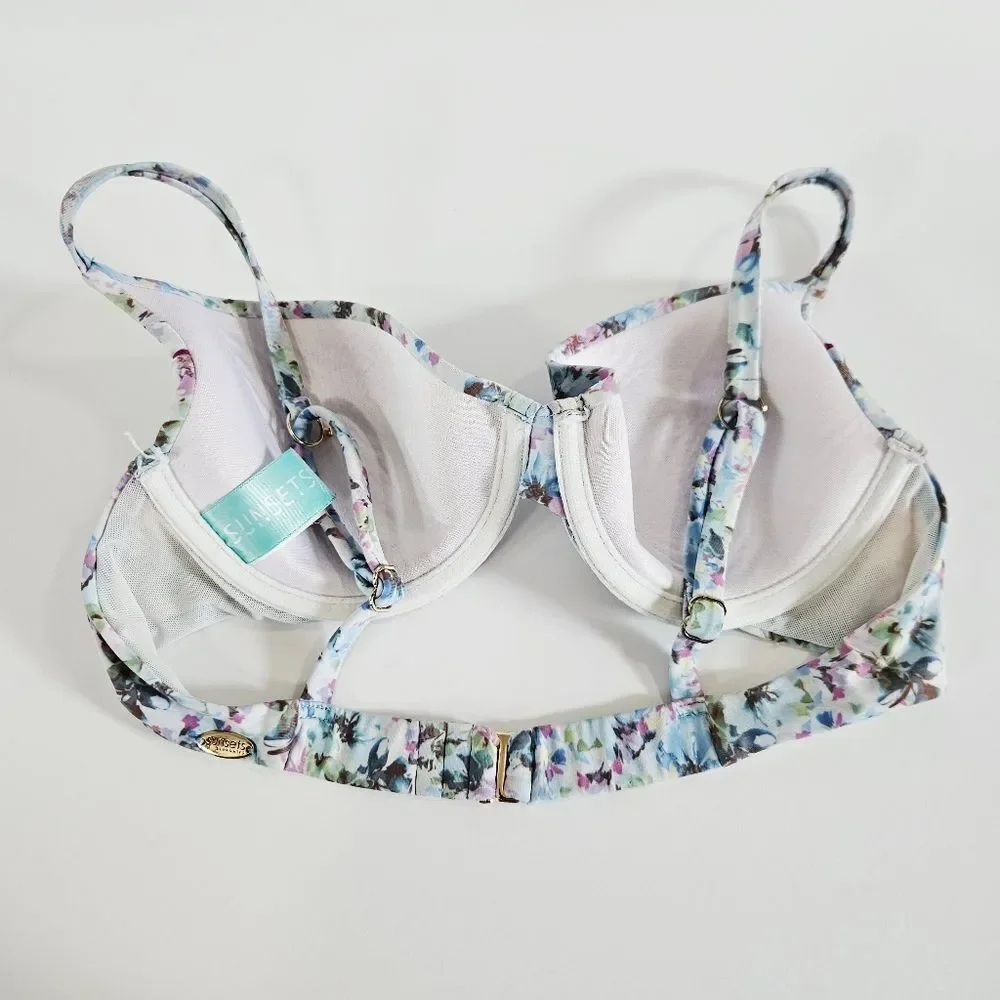 Sunsets Unforgettable Flawless Floral Adjustable Strap Underwire Bikini Top M